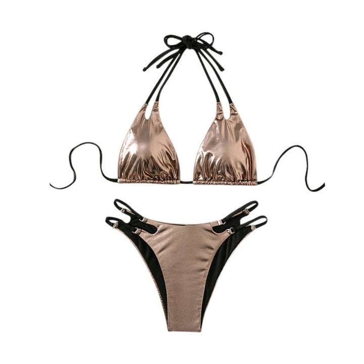 Dame Triangle-Bikini med elegante snøringsdetaljer Skovae