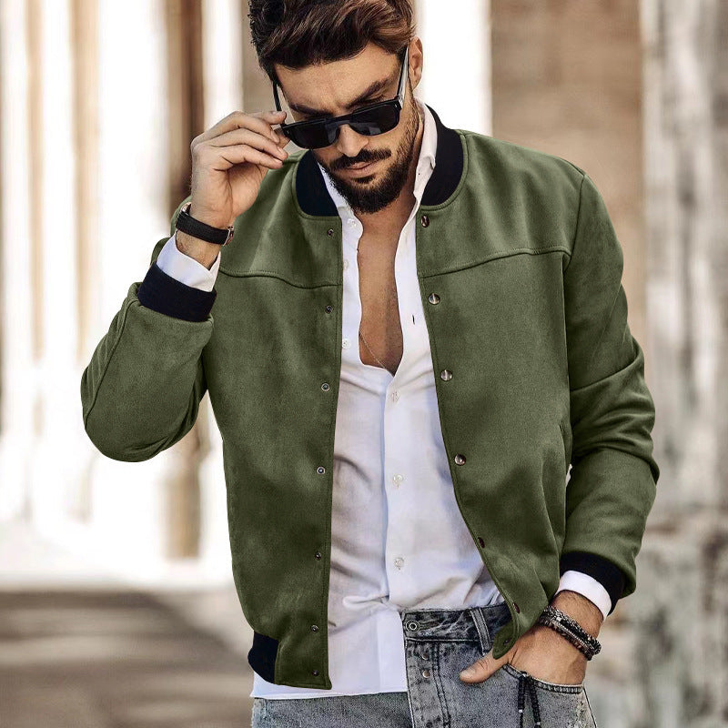Herren Modeholdig Bomberjakke i blødt ruskindsimitat Stilla