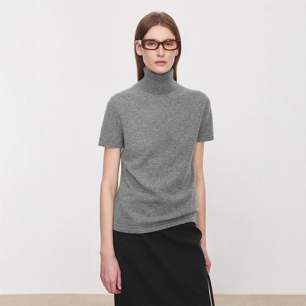 Dame elegant og komfortabel T-shirt med stående krave Stilla