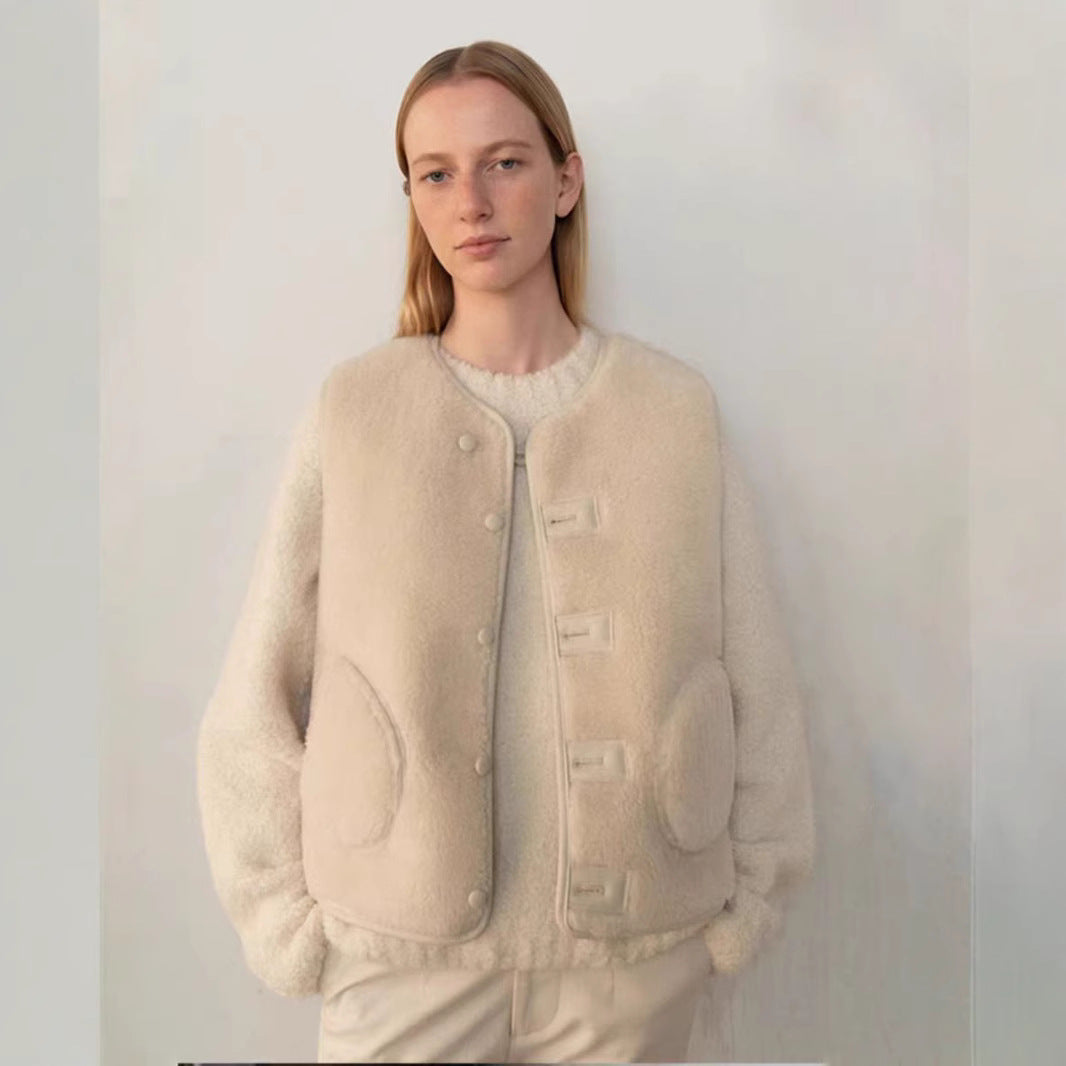 Damer reversibel frakke lavet af høj kvalitet faux fur Stilla