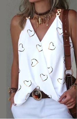Dame asymmetrisk top med fashionable farvegradient og elegante stropdetaljer Stilla