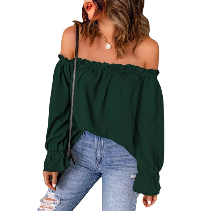 Dame Off-Shoulder Bluse med Rynke detaljer Stilla