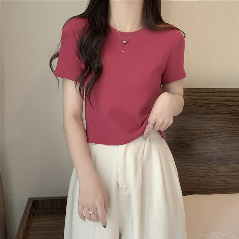 Femme Soft-Cotton Rundhals T-Shirt Stilla