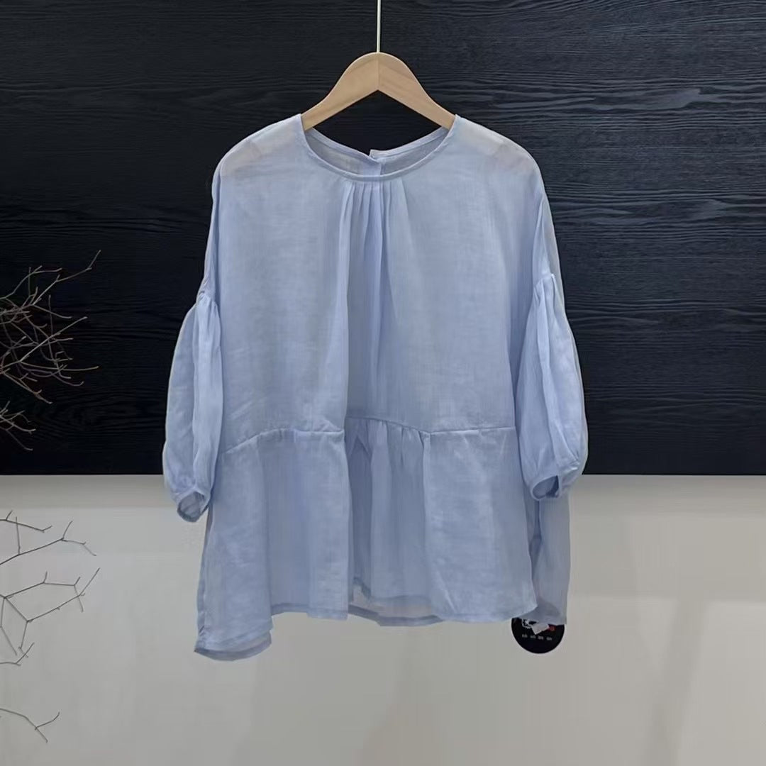 Femme Letvægts Peplum Bluse Stilla