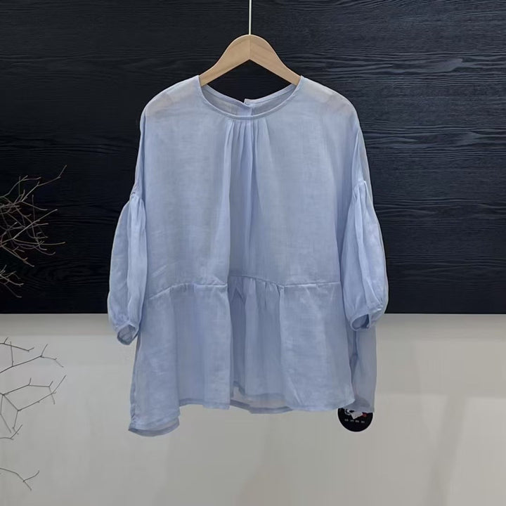 Femme Letvægts Peplum Bluse Stilla