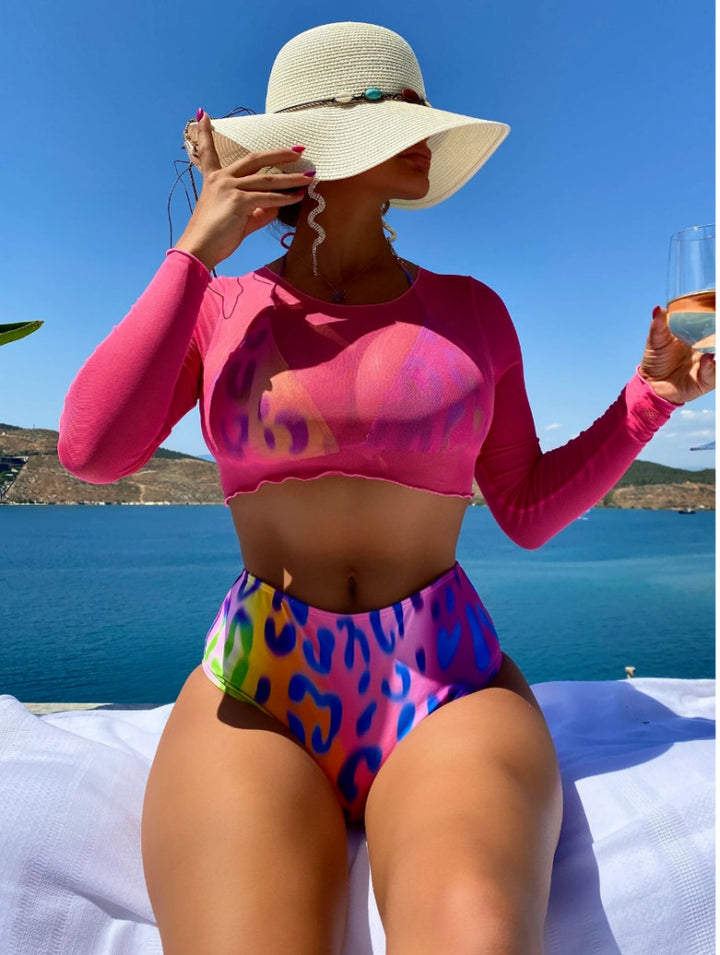 Dame Crop-Top Bikini med høj talje og bløde materialer Stilla