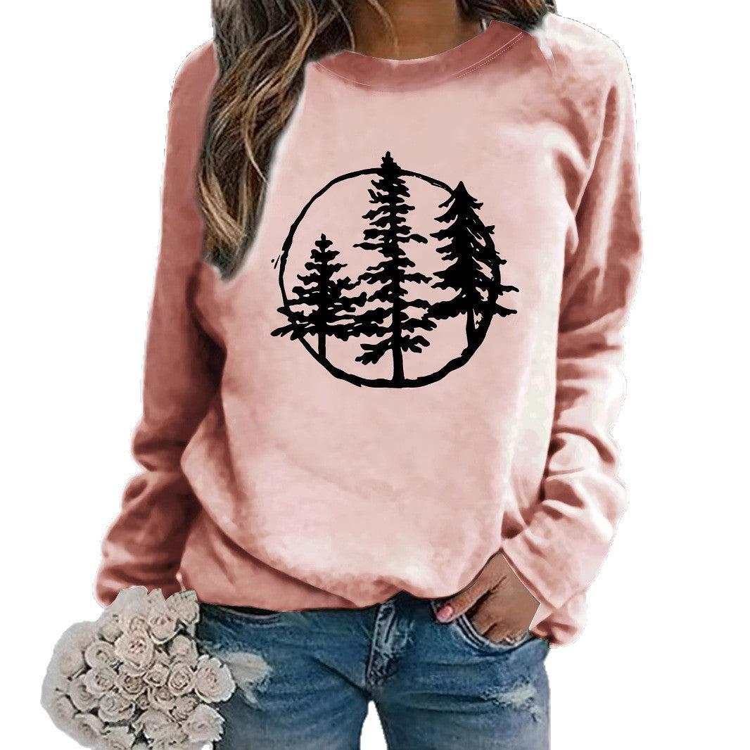 Kvinders sweatshirt med sejt naturmotiv og afslappet pasform Stilla