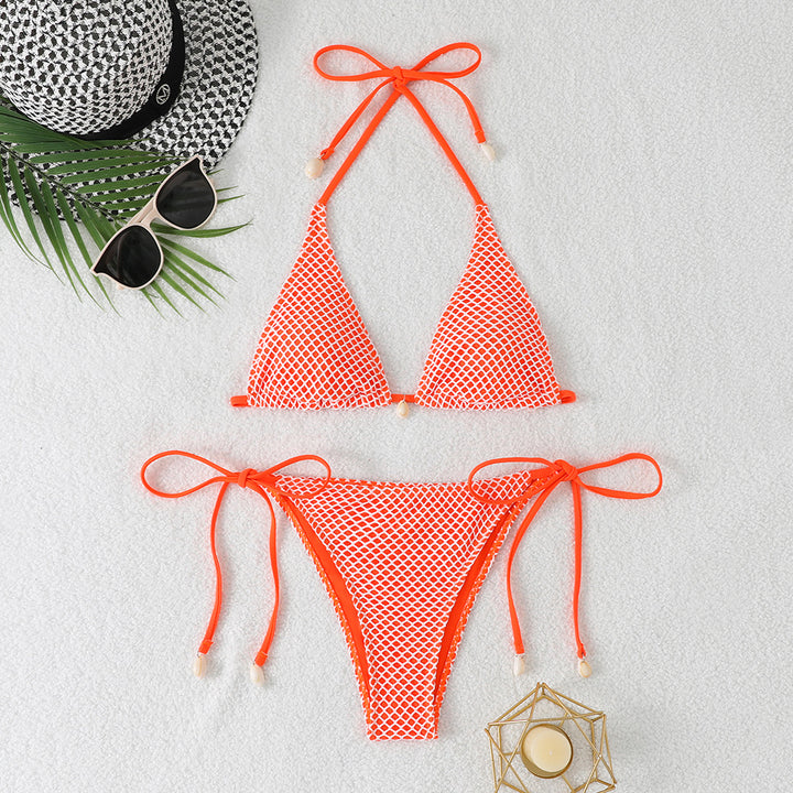 Femme Mesh Trekant Bikini Sæt Stilla