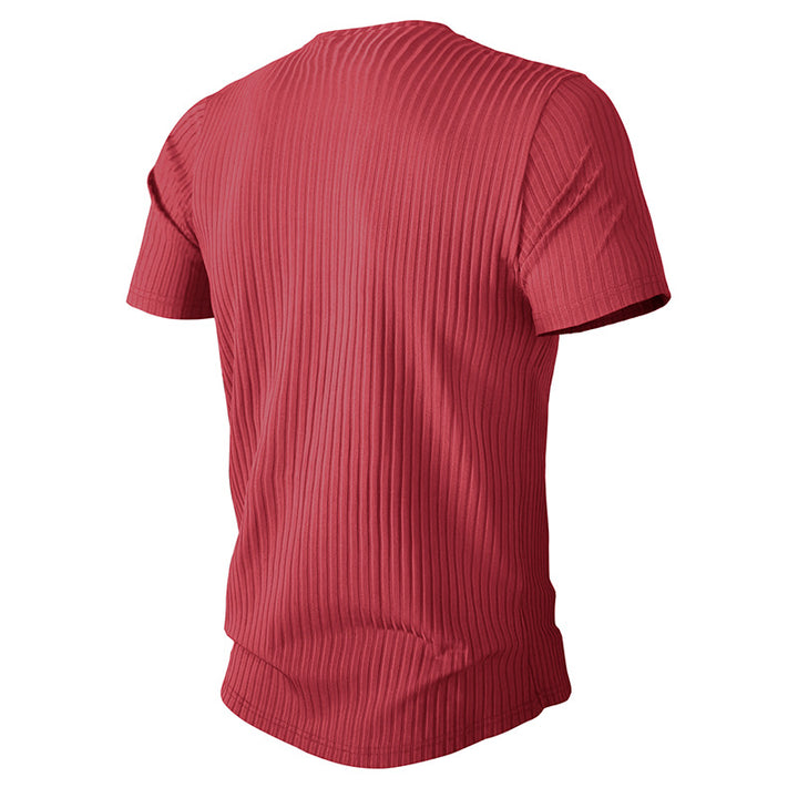 Herrer Fitted Rundhalet T-shirt med struktureret design og åndbart materiale Stilla