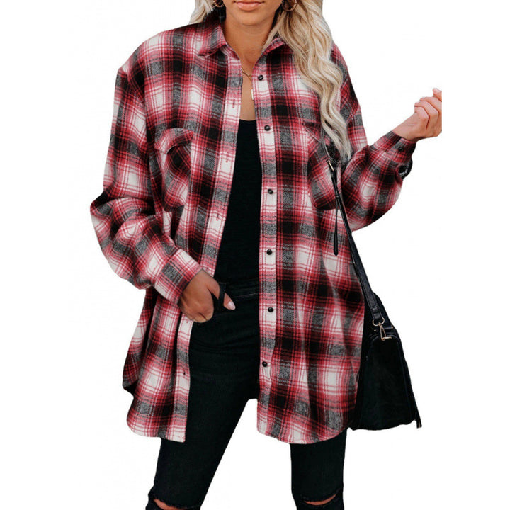 Dameternetterned flannel skjorte Stilla