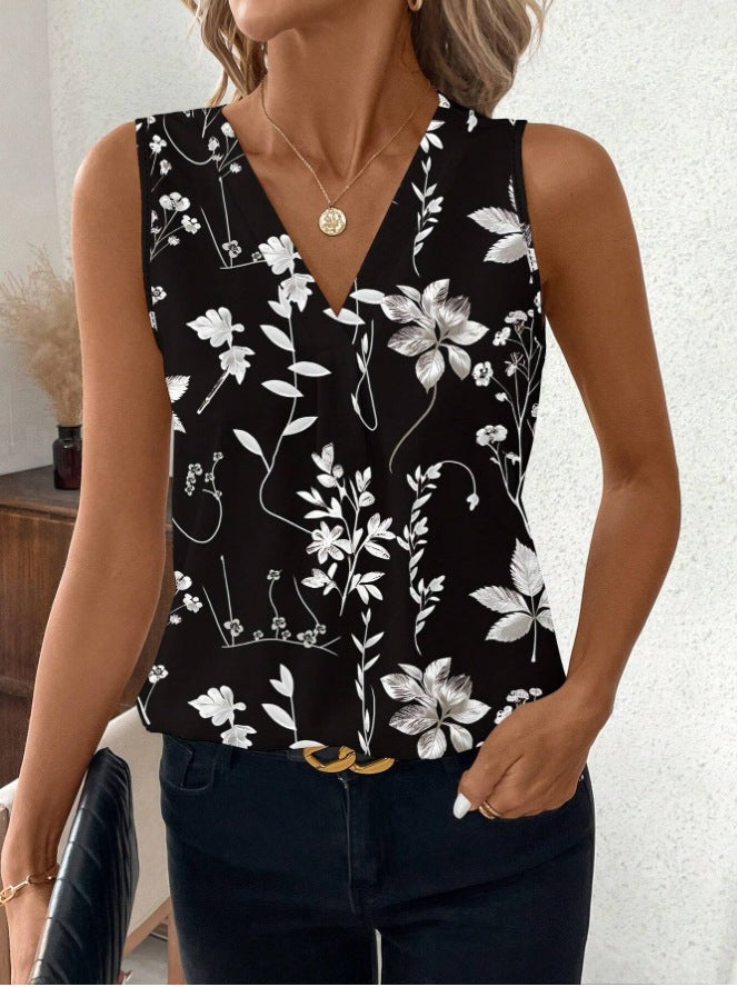Damebluse med blomsterdesign Stilla