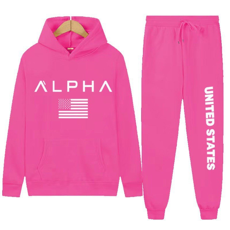 Kvinders hoodie og joggingbukser sæt med kreativt frontprint og sporty snit Skovae