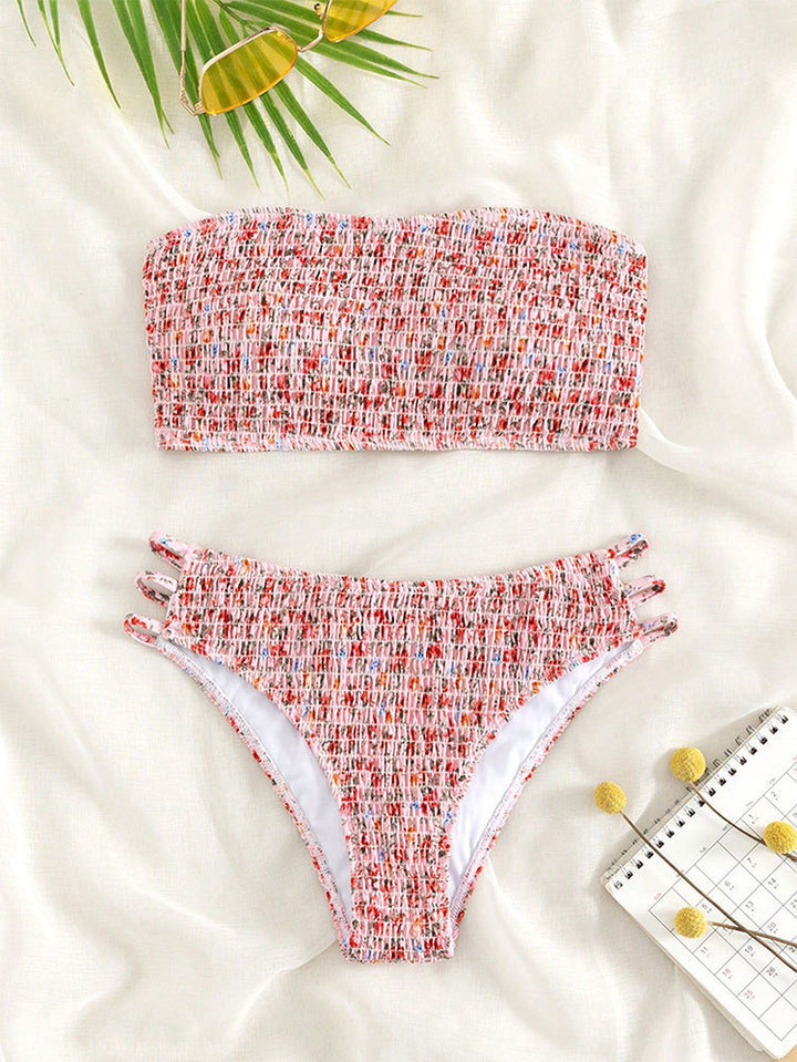Dame Bandeau-bikini med raffineret knudedesign Skovae