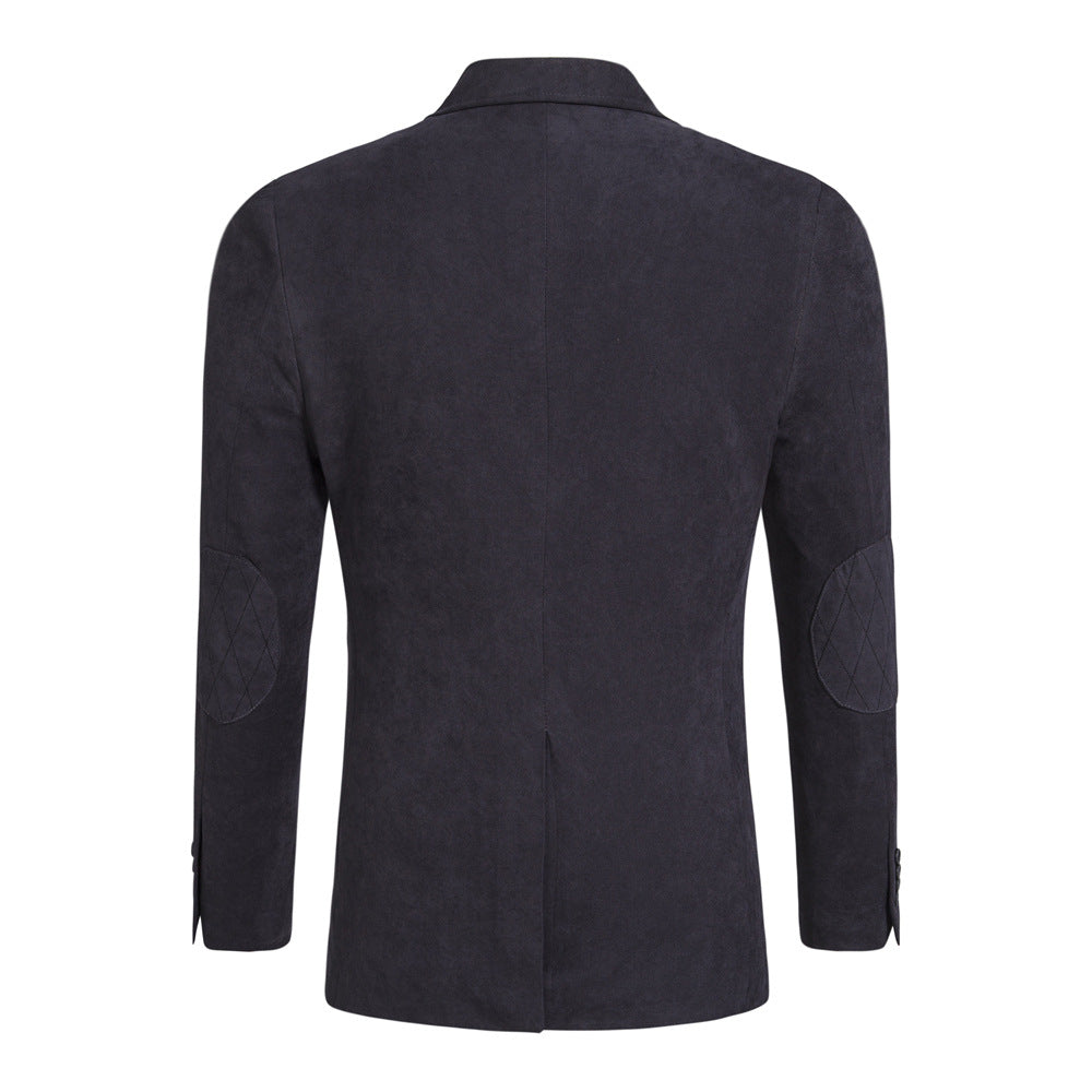 Herrer Velourblazer med smal pasform og elegant foret Stilla