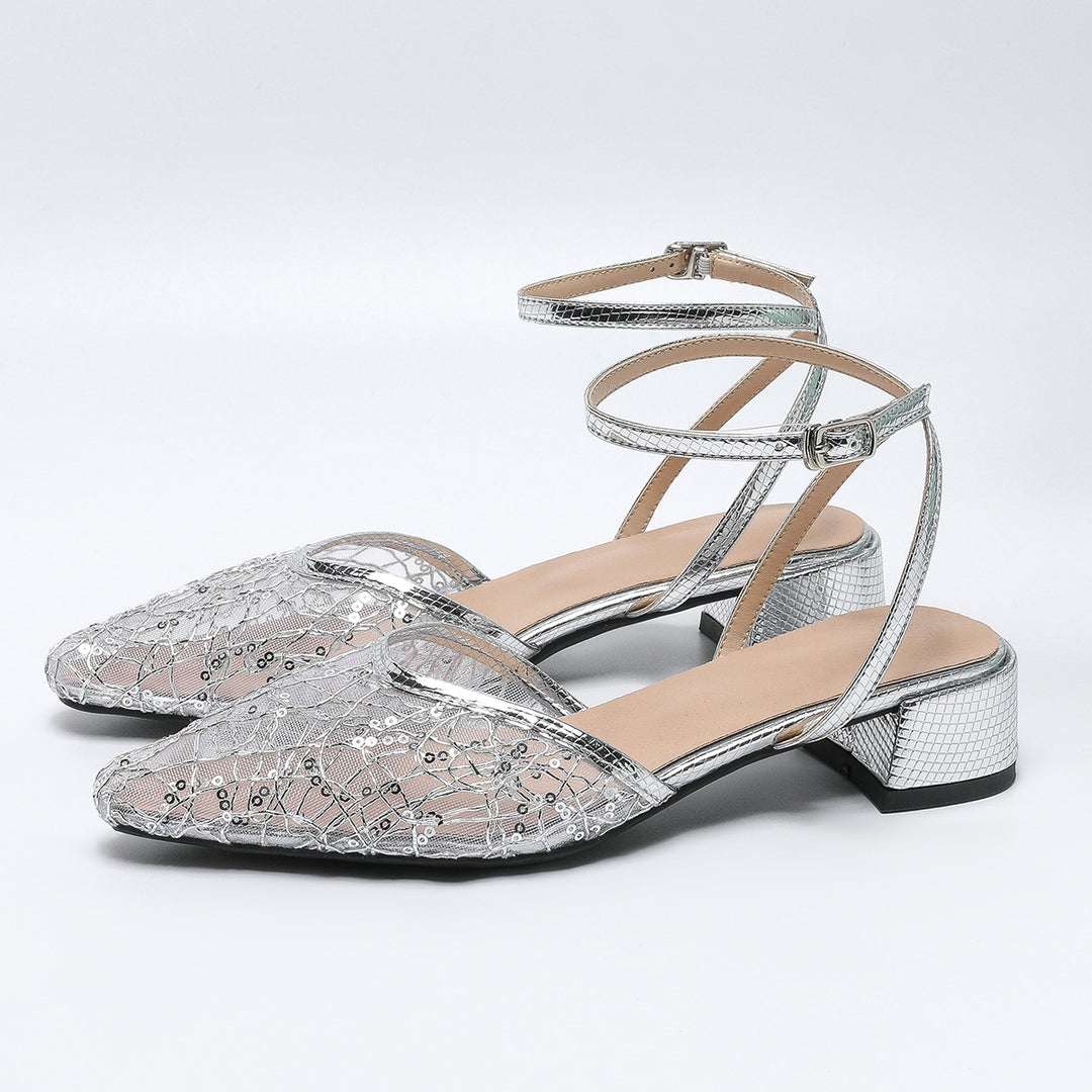 Dame Elegante og luftige Slingbacks med dekoreret nettet Stilla