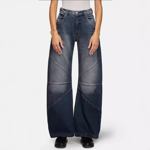 Dame Løst skårne jeans med stilfuldt patchwork-design Stilla