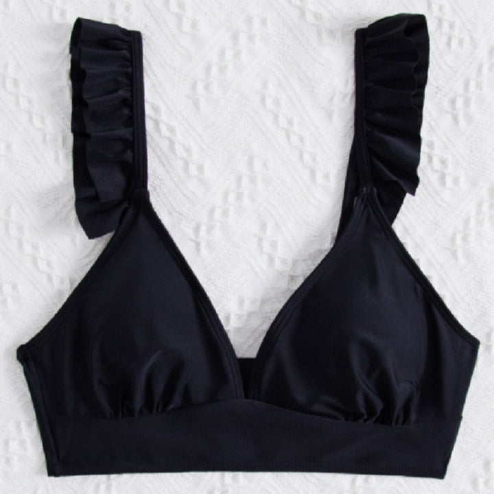 Dame triangle-bikini top med modiske flæsedetaljer og justerbare stropper Stilla