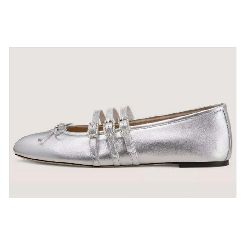 Femme Elegante Strappy Ballerinas med strass-accenter Stilla