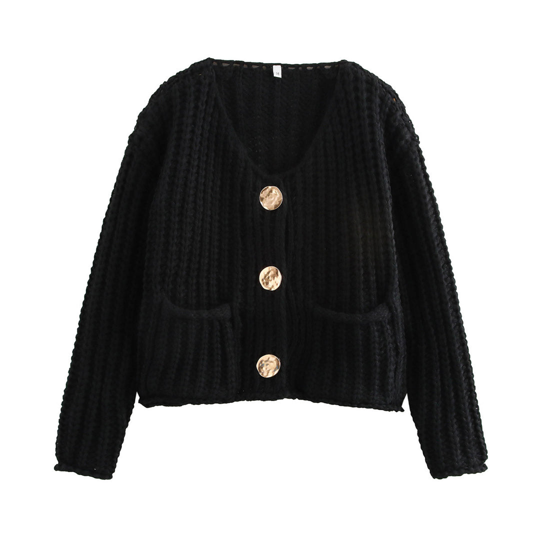 Femme Chunky Strikjakke med frontlommer Stilla
