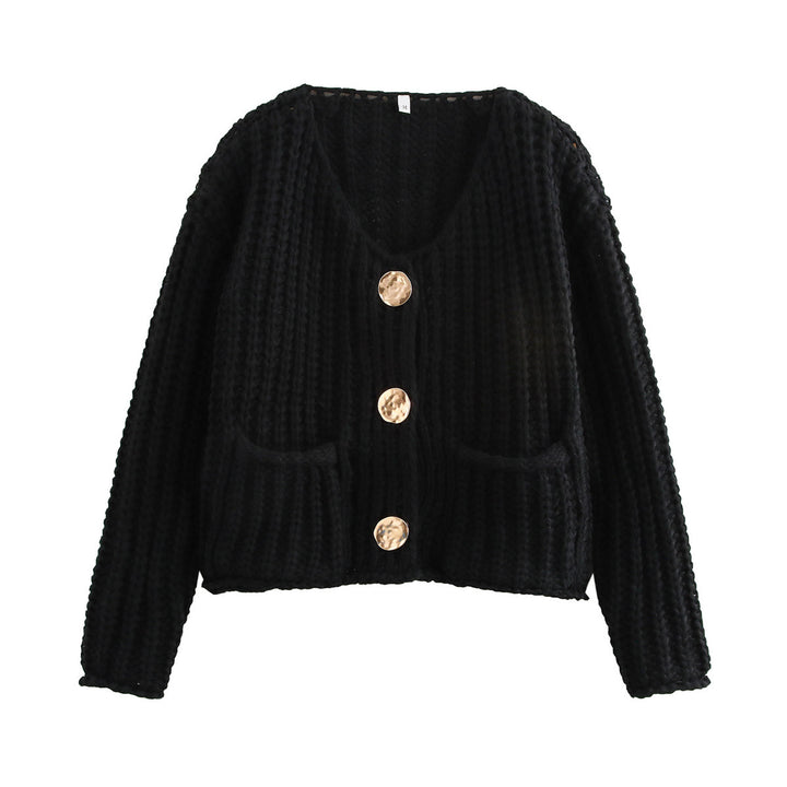Femme Chunky Strikjakke med frontlommer Stilla