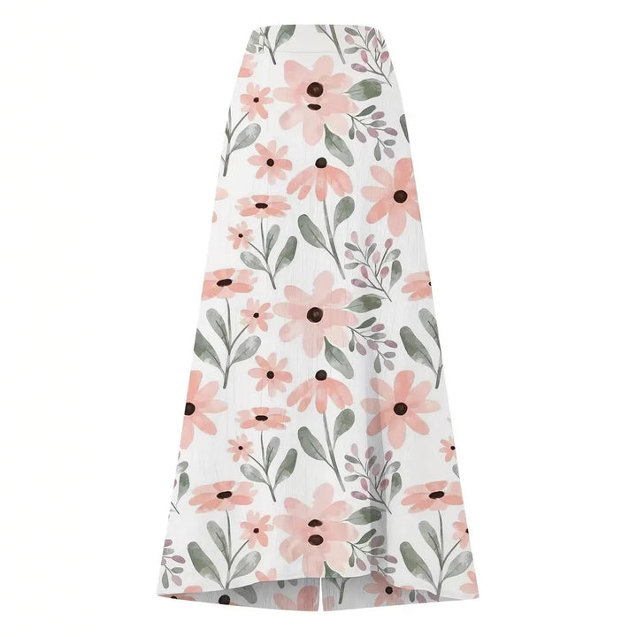 Damer lang nederdel med floral design og knapdetaljer Stilla