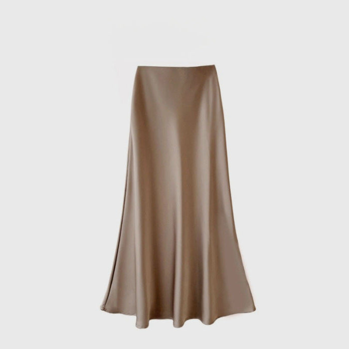 Dame Elegant Maxi Skirt lavet af høj kvalitet flydende materiale med en bred pasform Skovae