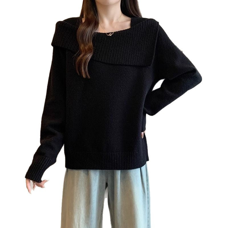 Damer fashionabel sweater med asymmetrisk halsudskæring Stilla