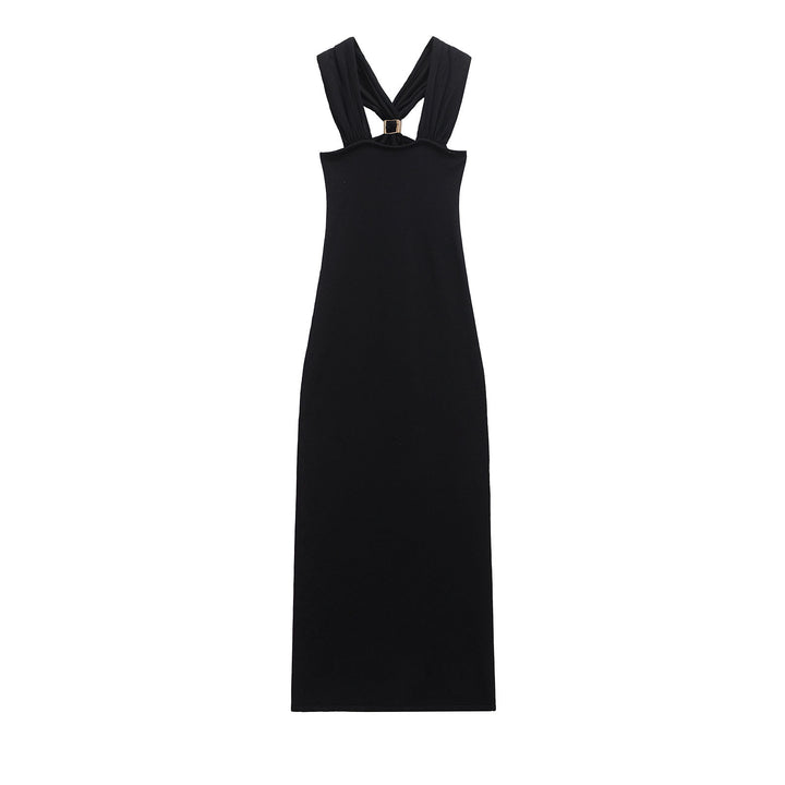 Femme Elegante Maxi Kjole med Unik Ryg Design Stilla