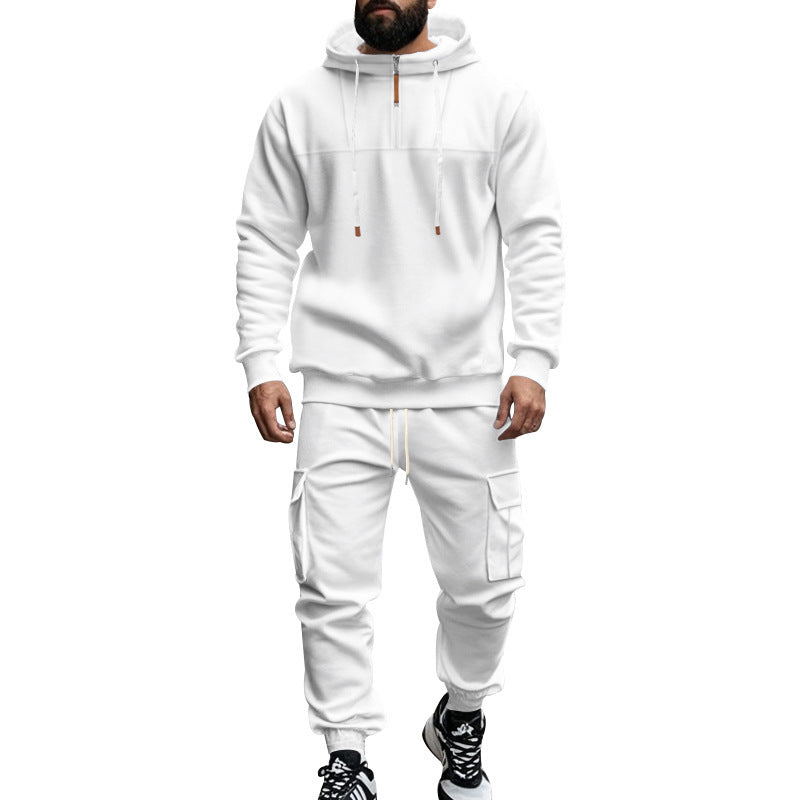 Herrer sporty hoodie og cargo-træningsbukser sæt Stilla