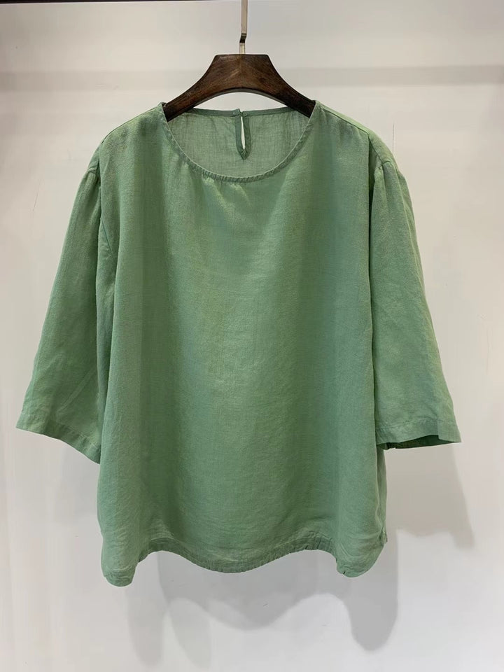 Femme Afslappet Pasform Linned blouse Stilla