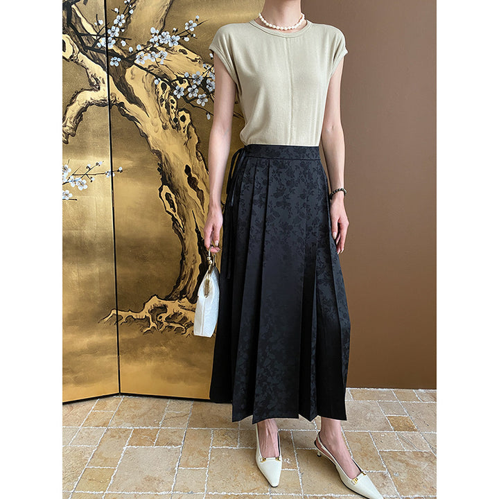 Kvinders elegante wrap midi kjole med transparente detaljer Stilla