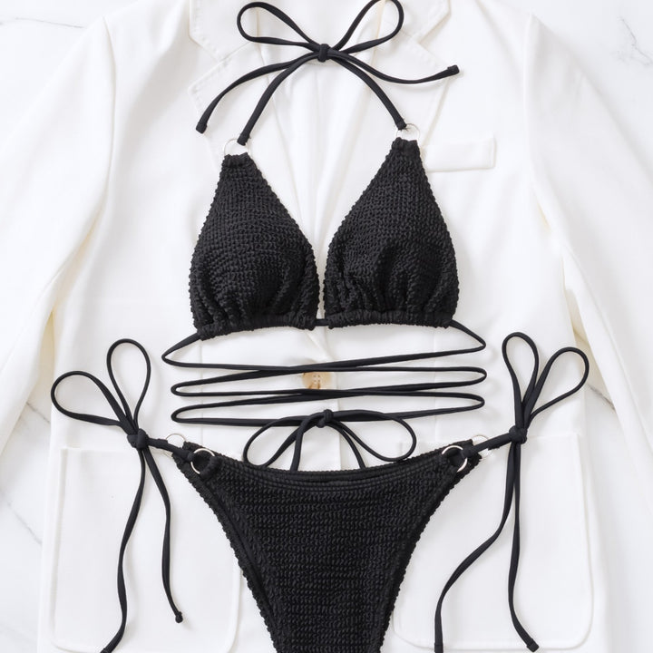 Dame Triangel-Bikini med legende snøre design og elastiske bånd Stilla