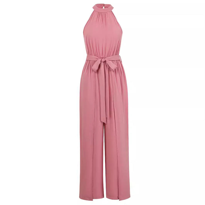 Dame elegant jumpsuit med høj krave og benåbninger Stilla