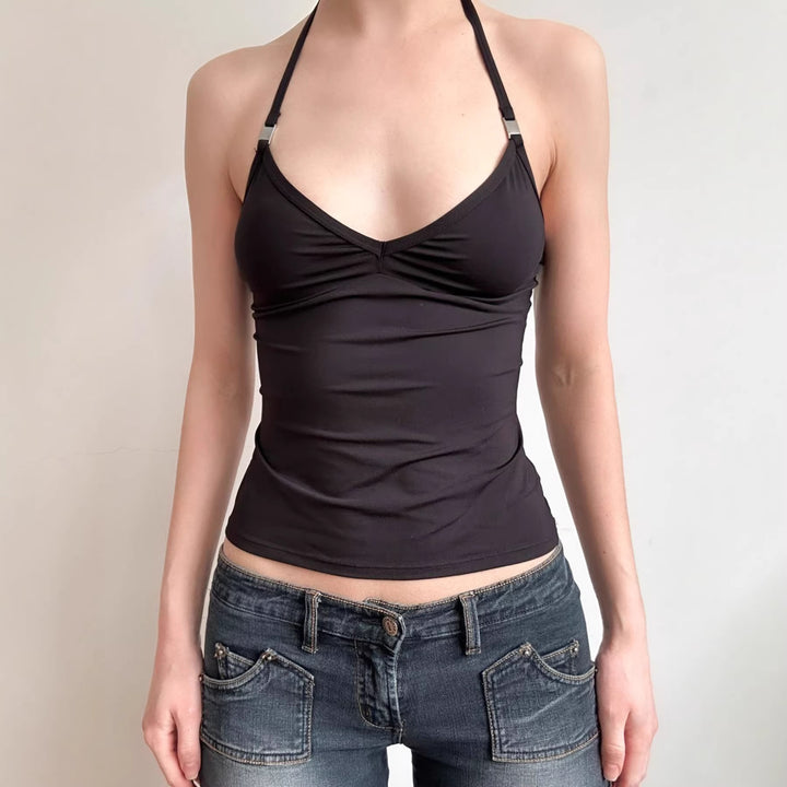 Dame Sporty spaghetti top med elegante accenter Skovae
