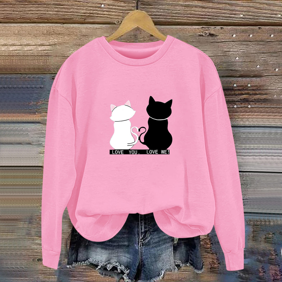 Dame sweatshirt med legende kat design og humoristisk print Stilla