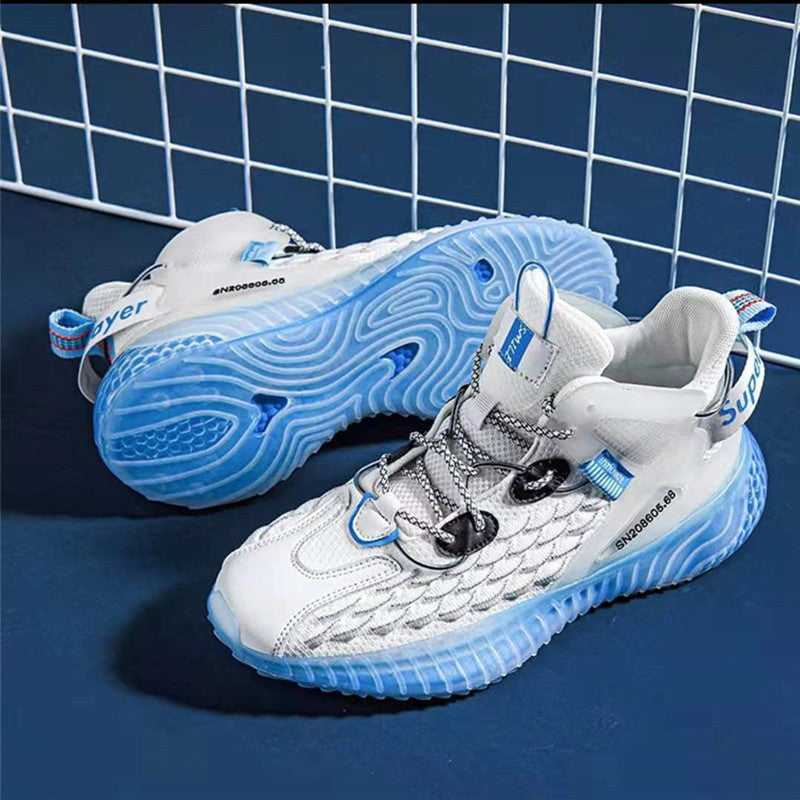 Unisex nan høj strik-sneaker med gennemsigtig dæmpningssål og TPU-hællestabilisator Skovae