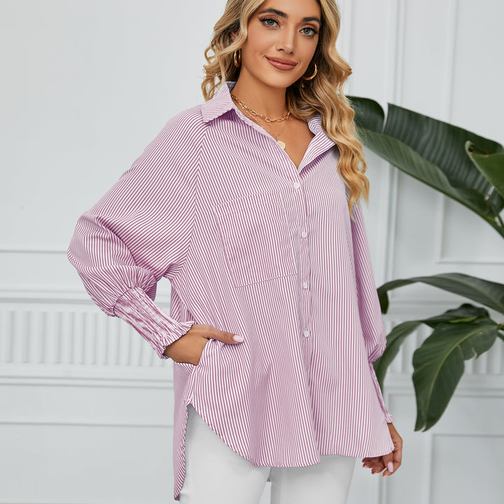 Damer casual oversized skjorte med striber Stilla