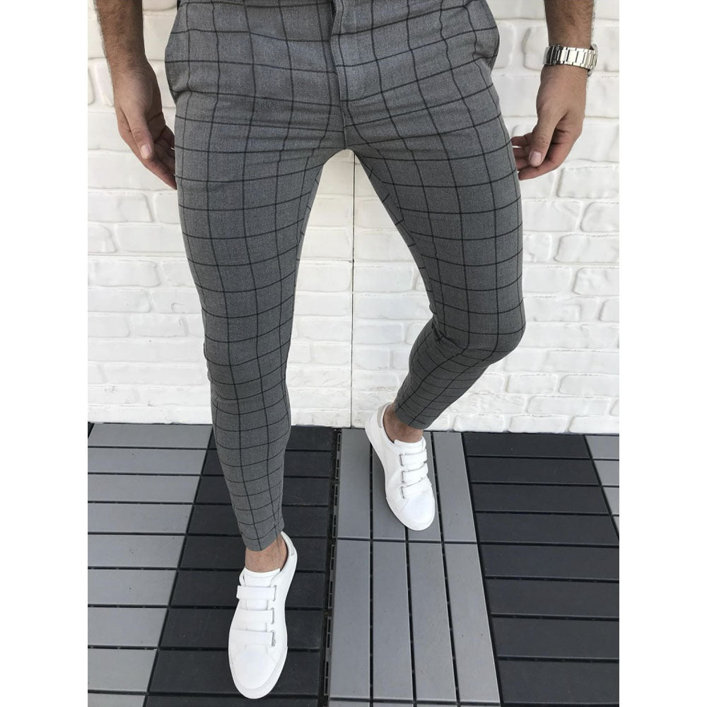 Herrer Ternet Slim-Fit Bukser med elastisk Liv Stilla