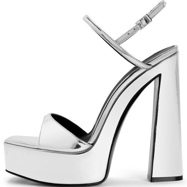 Dame Open-Toe Platformhæle med Chunky Blokhæls Design Stilla