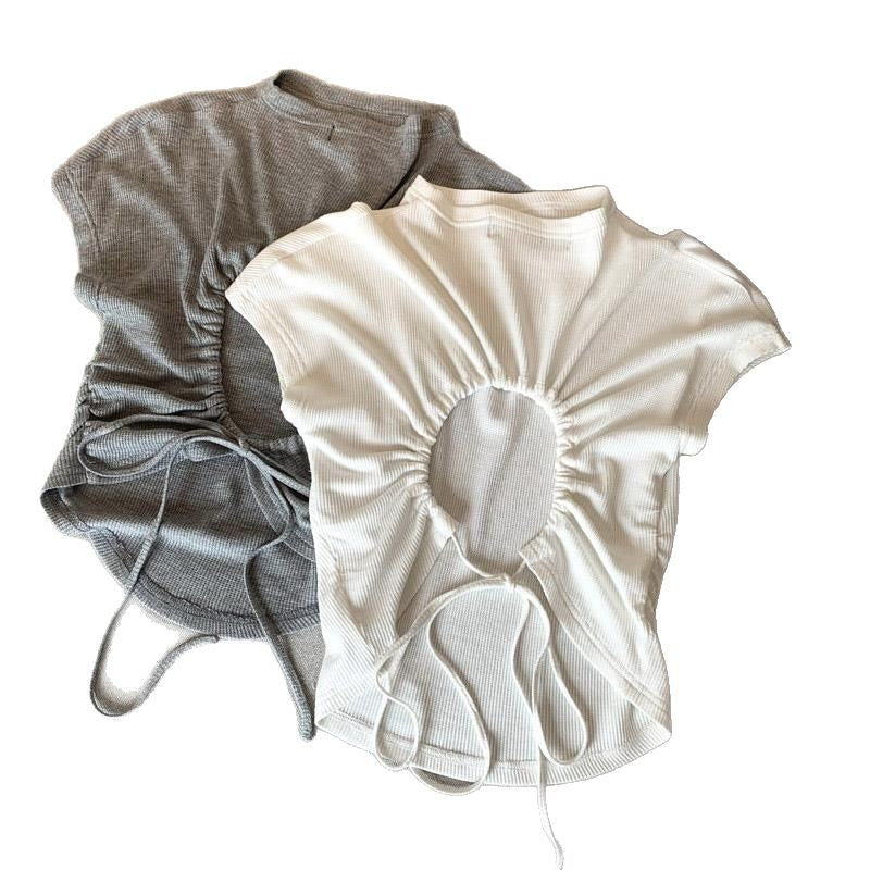 Femme Raffung rygdetalje T-shirt Stilla