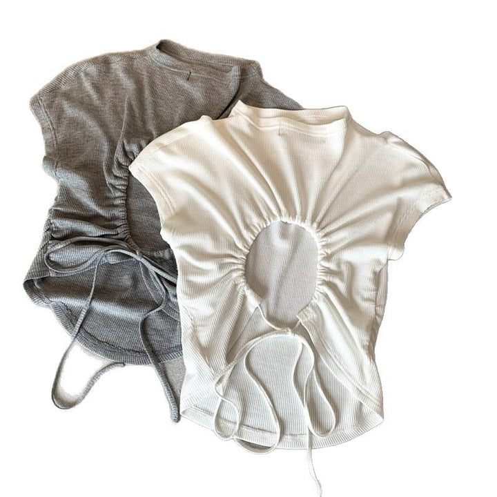 Femme Raffung rygdetalje T-shirt Stilla