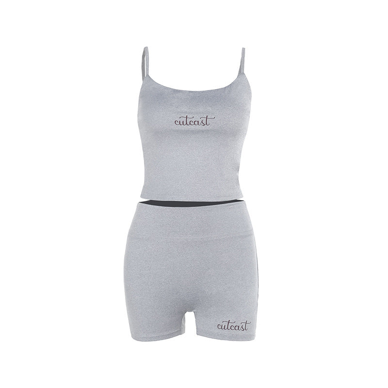 Dame sporty crop top og shorts sæt Skovae