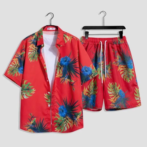 Herrer Tropical Print Fritids Kort sæt Stilla