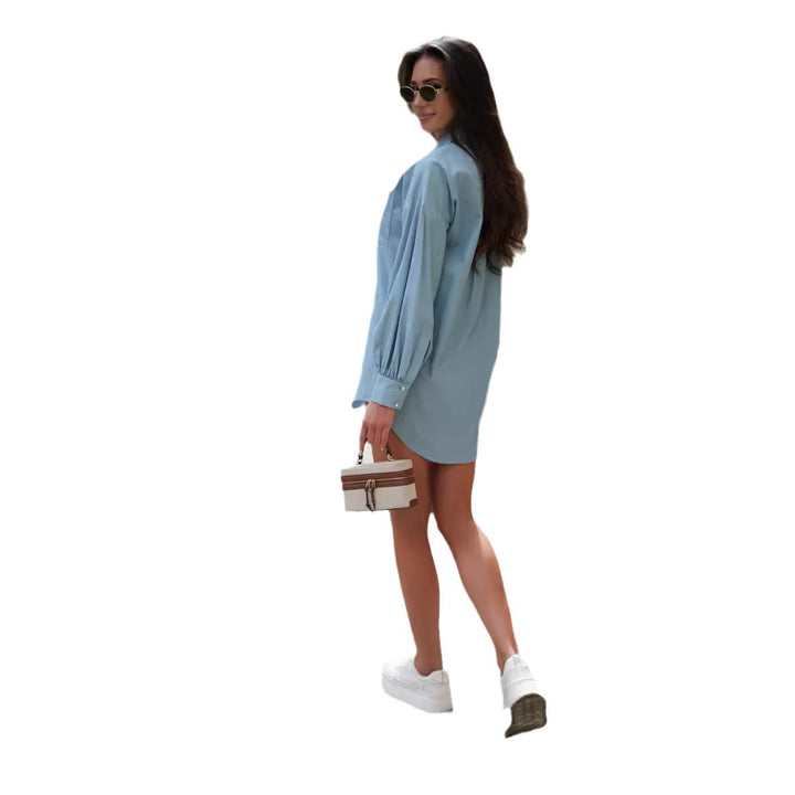 Dame Casual Skjortekjole i let denimstof Stilla