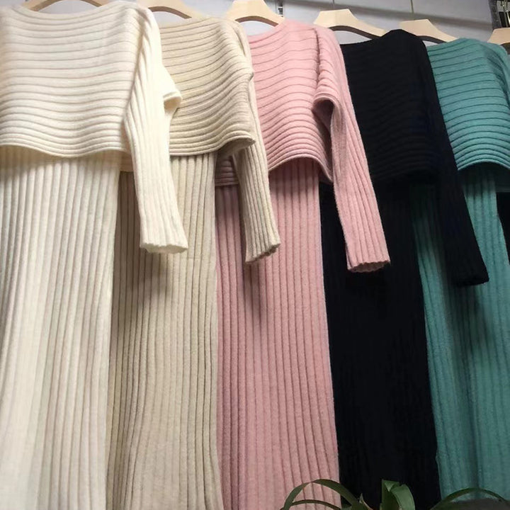 Femme Off-Shoulder Strik Lounge Sæt Stilla