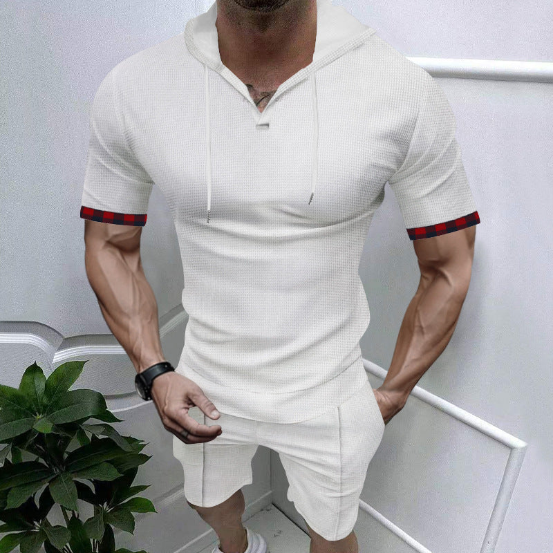 Herre Sportslig Kortærmet Hoodie Sæt med trendy Design Stilla