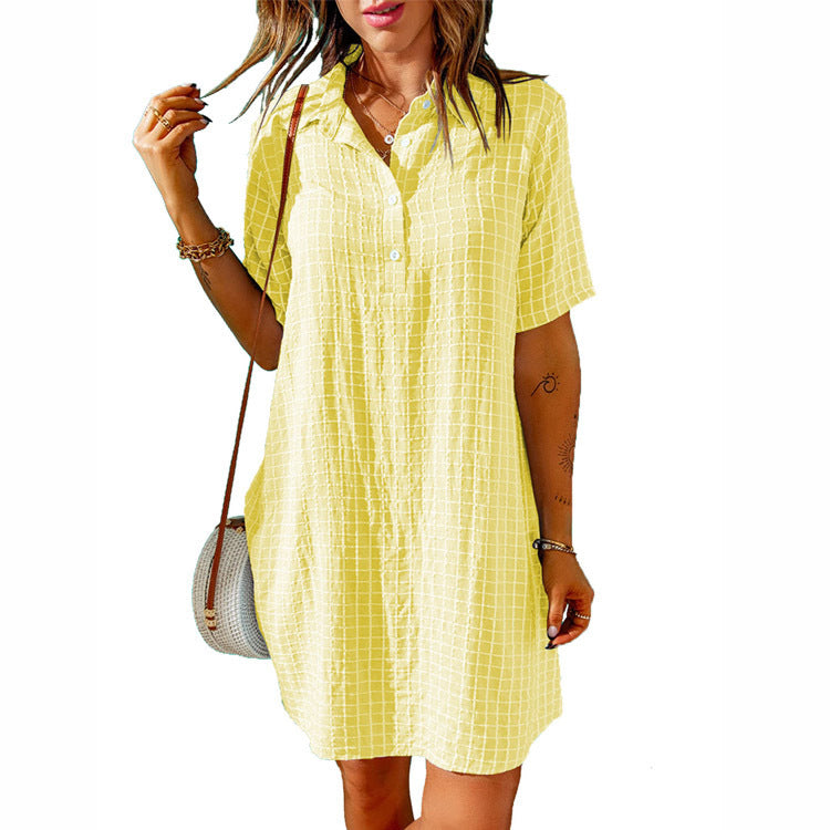 Dame Knap-Down Fritids T-shirt Kjole Stilla