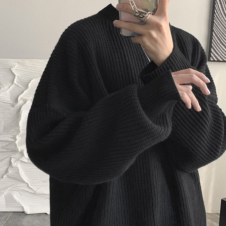 Herrer Oversized Strikpullover med struktureret ribdesign og blødt inderfôr Stilla
