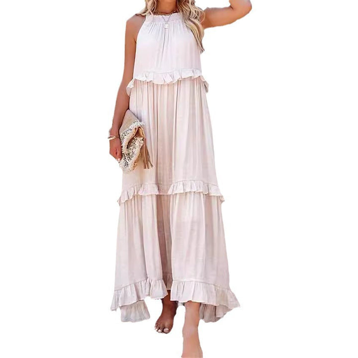 Dame sommerlig Boho-maxikjole med flæser Stilla