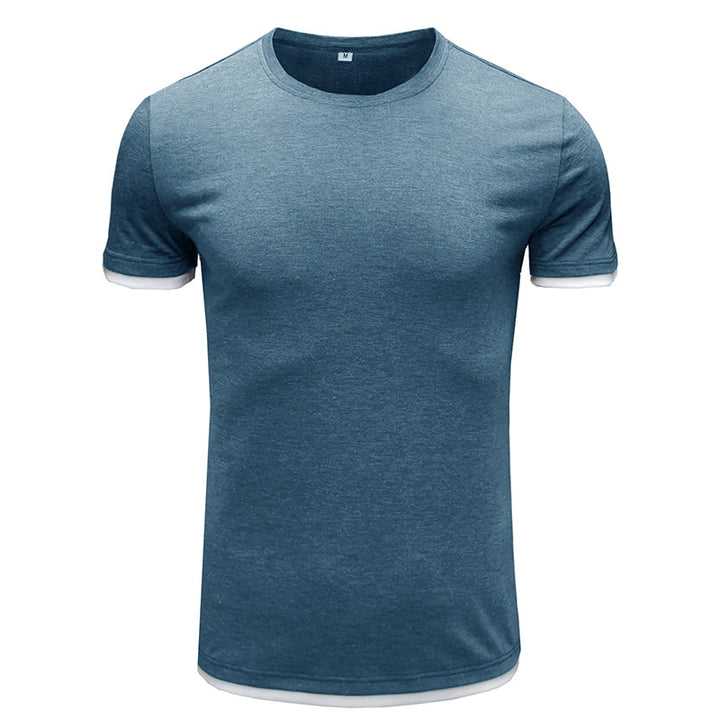Herrer Basic T-Shirt med kontrasterende ærmer Stilla